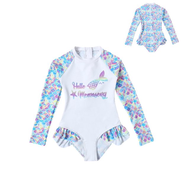 Uccdo Toddler Girls Rashguard Swimsuit Set 12M6T Little Girl Long
