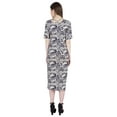 thumbnail image 4 of Moomaya Casual Party Bodycon Dresses For Women Printed Short Sleeve Midi Dress, 4 of 8