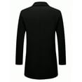 thumbnail image 4 of Mens Trench Coat Slim Fit Double Long Peacoat Color: Black Size: M, 4 of 9