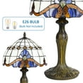 thumbnail image 5 of MUMTOP Tiffany Style Lamps Tabletop for Bedside Desk, Vintage Lamps with Shades, Stained-Glass 19'' Height White Light, Bulb not included, 5 of 6