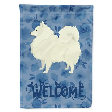 Carolines Treasures CK6269GF Spitz Welcome Flag Garden Size Small multicolor