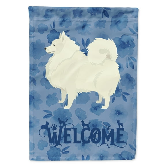 Carolines Treasures CK6269GF Spitz Welcome Flag Garden Size Small multicolor