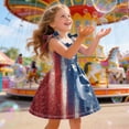 thumbnail image 5 of CAUYDY 1T-5T Toddler Baby Girls 4th of July Clothes Kids Outfit Stars Stripes Sleeveless Dress Independent's Day Suits (Sizes 5-6 Years,Watermelon Red), 5 of 6