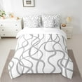 thumbnail image 2 of Erosebridal Geometric Lines Bed In A Bag Queen Size, Modern Abstract Bed Set,White Gray Bedding Queen Size, Microfiber Room Decor,7-Piece, 2 of 5