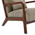 thumbnail image 5 of Wooden Lounge Chair, Solid Wood Frame with Plush Corduroy Upholstery & Matching Lumbar Cushion, 5 of 9