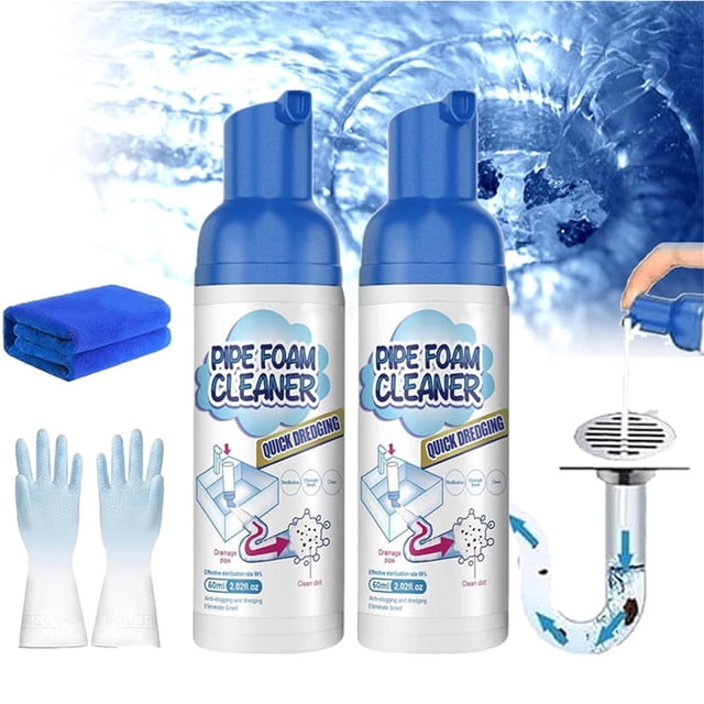 Clearance, Pipe Foam Cleaner, For Dissolves Food Leftovers, Oil And Hair, Pipe Foam Cleaner,Cleaner Foam For Kitchen, Bathroom, Sink 120ml