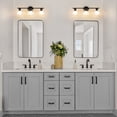 thumbnail image 3 of Modern Bathroom Light Fixtures, 3 Light Vanity Lights Over Mirror, Black Wall Lamp with Clear Glass Shade for Living Room Cabinet Bedroom Porch, 3 of 8