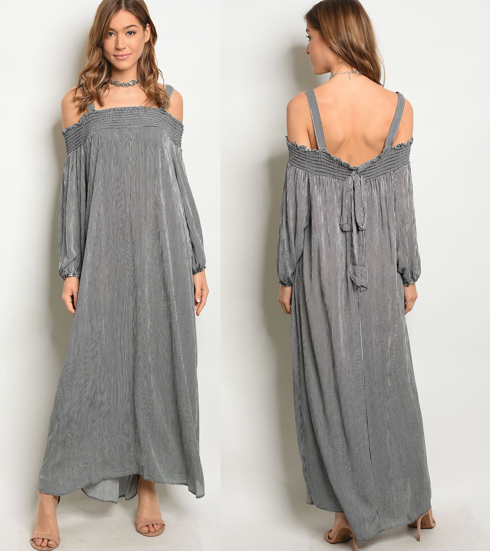 off the shoulder flowy maxi dress