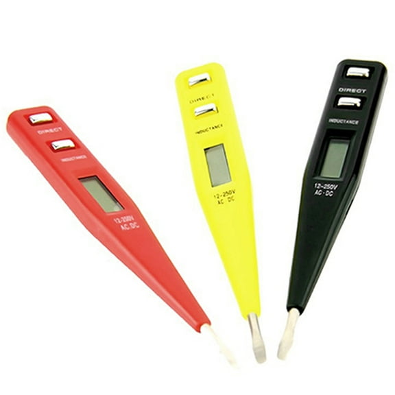 HEVIRGO 3Pcs 12V-250V AC DC Digital Electrical Tester Pen Probe Voltage Inductance Detector