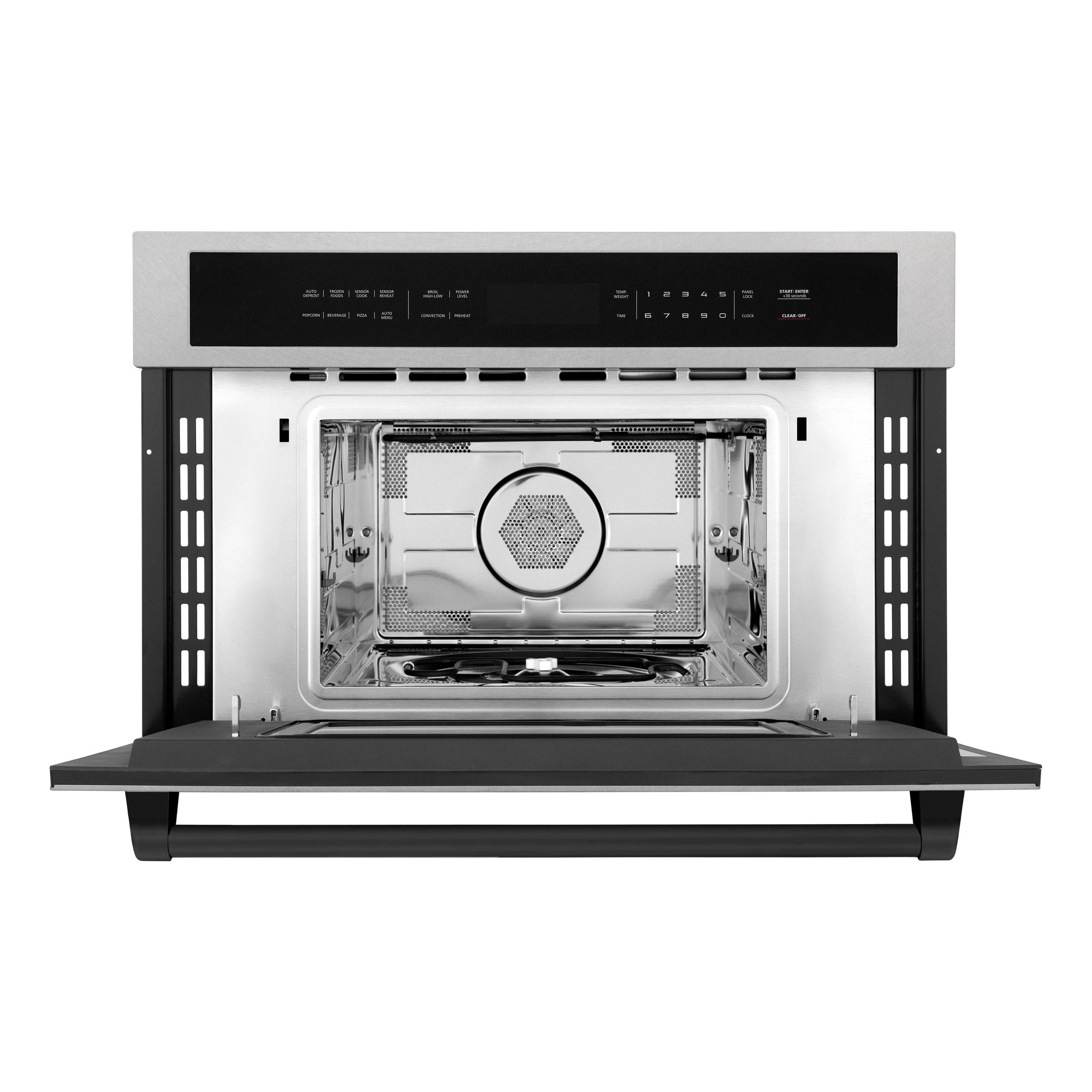 ZLINE Autograph Edition 30 1.6 cu ft. Built-in Convection Microwave Oven in Fingerprint Resistant Stainless Steel and Matte Black Accents
