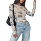 thumbnail image 2 of Top de para Mujer, Estilo Y2K, Larga, Cuello Redondo Crema M, 2 of 7