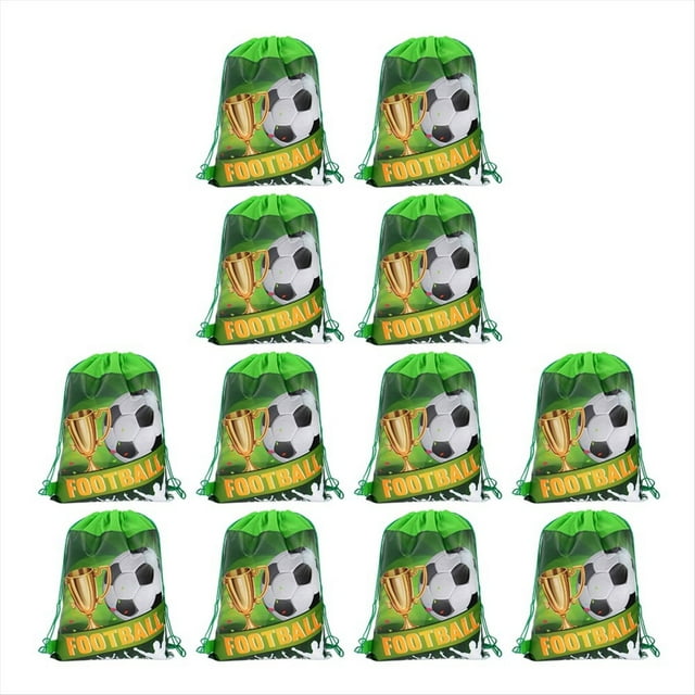Bolsa de Regalos No Tejida de Fútbol, Bolsas de Almacenamiento de Bocadillos para Embalaje de Dulces de Fútbol, Mochila con Cordón para Fiesta Deportiva para Niños C