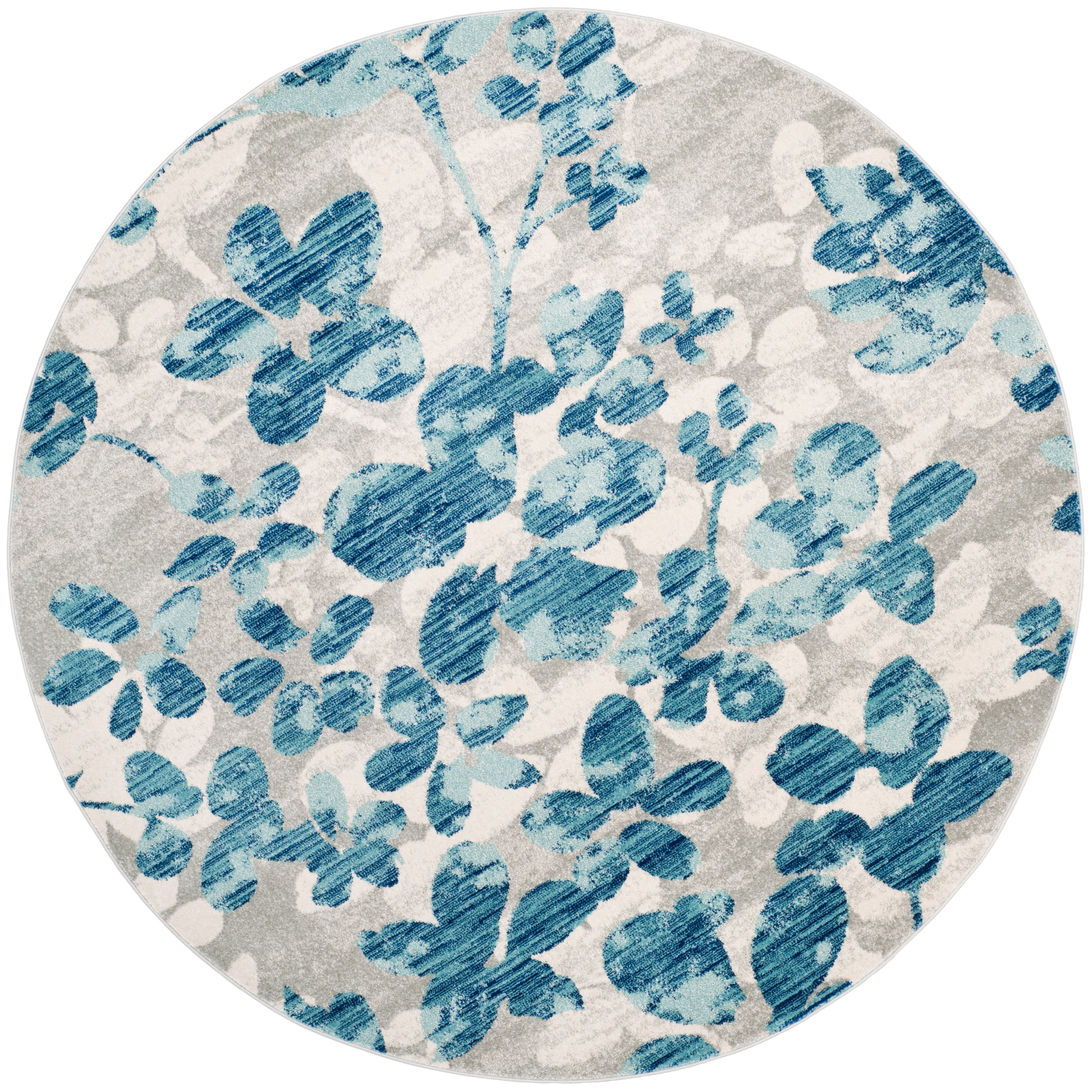Safavieh Evoke Pavel Floral Area Rug, Gray/Light Blue, 3' x 3' Round