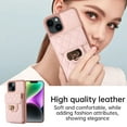 thumbnail image 5 of SaniMore for iPhone 14 PU Leather Case, Multi-Functional Metal Snap Wallet Cover with Card Slot & Kickstand Shoulder Strap Full Body Protective Shell for iPhone 14, Pink, 5 of 10