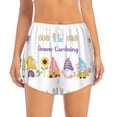 thumbnail image 4 of Lsque Watercolor Gnome Garden Printed Women's Running Shorts with Liner Pockets,Elastic Quick Dry Workout Athletic Gym Yoga Shorts,Womens High Waist Shorts-Large, 4 of 9