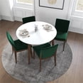 thumbnail image 6 of Pemberly Row 5-Piece Modern Round Dining Set w/ 4 Velvet Dining Chairs in Green, 6 of 6