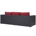 thumbnail image 6 of Modway Convene 3-Piece Outdoor Wicker Rattan Set with Fire Pit - Espresso/Red, 6 of 9