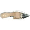 thumbnail image 5 of Sam Edelman Fitzgerald Soft Silver Pointed Toe Slingback Kitten Heeled Pumps (Soft Silver, 6), 5 of 6
