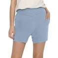 thumbnail image 2 of Lenpel Shorts for Women Trendy High Waisted Solid Color Hot Comfy Shorts Casual Summer Shorts with Pockets, 2 of 7