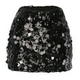 thumbnail image 3 of DHFJKG Womens Skirts Glitty Sparkly Sequins Mini Skirt Stretchy Slim Fit Bodycon Carnival Party Club Trendy Skirt, 3 of 6