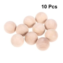 FELTECHELECTR 10Pcs Solid Wood Crafts Sphere for DIY Decoration Wooden Balls Adults