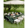 thumbnail image 3 of Outdoor Tablecloth with Umbrella Hole and Zipper, Black Christmas Rectangle Table Cloth 60x84 Inch Waterproof Tablecloth, Snowflake Xmas Christmas Tree Picnic Table Cover for Patio Camping, 3 of 7