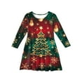 thumbnail image 4 of XEGLSBU Girls Christmas Dress Size 10 Velvet Girls' Printed Dress Christmas Dresses for Girls Size 16 Green Size 11-12years, 4 of 4
