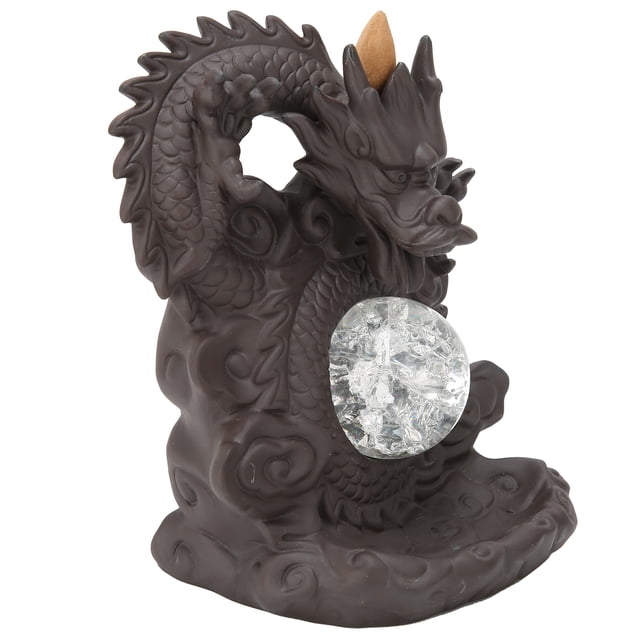 Decoración del hogar, Quemador de incienso de reflujo de dragón, adorno de quemador de incienso, quemador de incienso de reflujo de porcelana roja, diseño aerodinámico