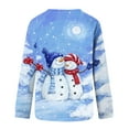 thumbnail image 4 of Chandails en Molleton de Noël pour Femmes, Col Rond Imprimé, Manches Raglan, Manches Longues, Chandail à Capuche Assorti en Liquidation, 4 of 5