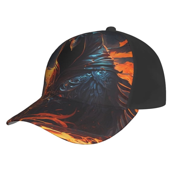 Baseball Caps Adjustable Outdoor 3D Dad Casual Hat Snapback , Grim Reaper On Fire Burning