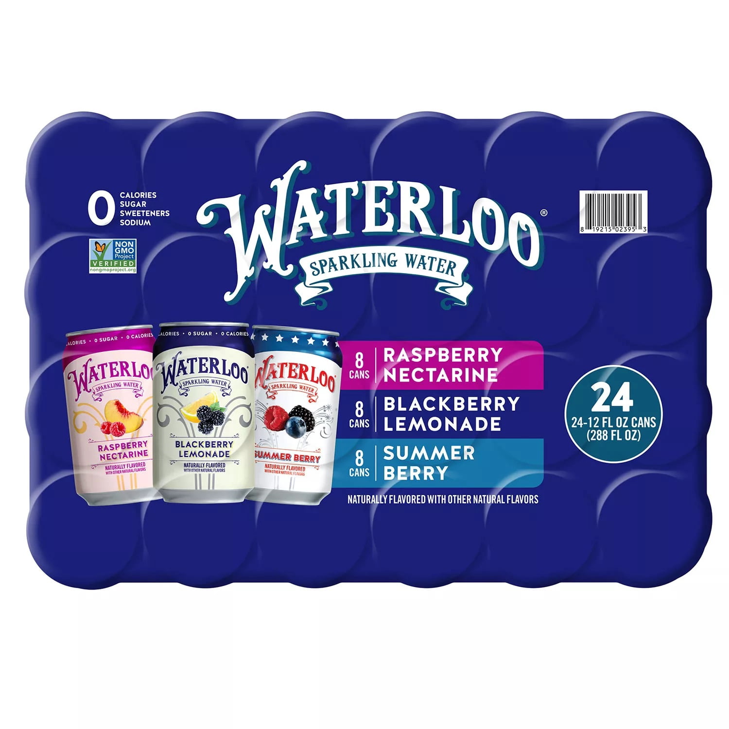 Waterloo Sparkling Water Variety Pack - 24 x 12 oz Cans