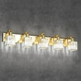 thumbnail image 2 of Aoile Wall Sconces Lighting, 5-Light Crystal Vanity Light Fixtures with Square Shade for Bedroom, Living Room, Hallway, Gold, 2 of 8