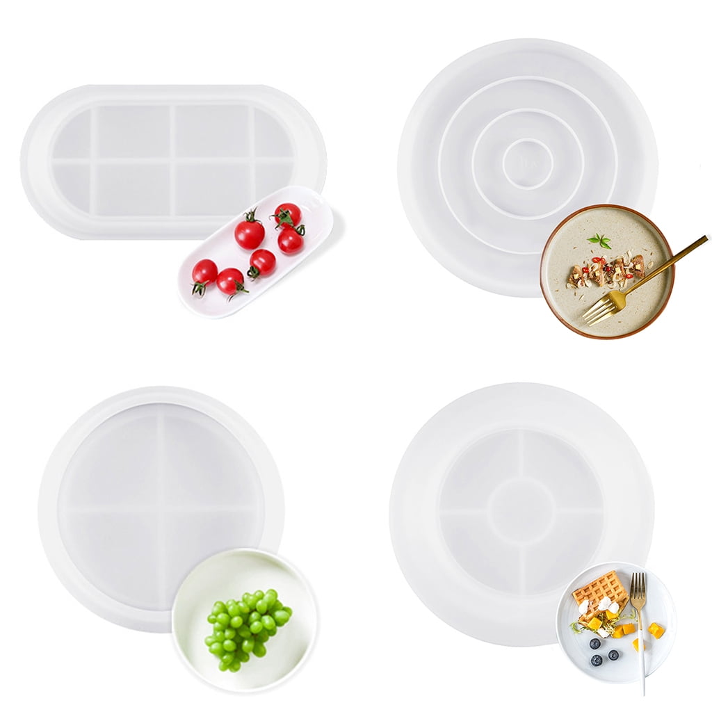 Silicone Large Soap Dish Resin Mold Oval Round Tray Molds DIY Jewelry Tray Molds