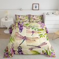 thumbnail image 1 of YST Spring Flowers Down Comforter, Queen, Rustic Farmhouse Purple Floral Dragonflies Bedding Set, 1 of 6