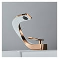 thumbnail image 5 of Bathroom Faucet Brass Rose Gold White Bathroom Basin Faucet Cold Hot Water Mixer Sink Tap Deck Mounted Black Rose Gold Tap ,Easy to Install, 5 of 8