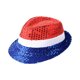thumbnail image 1 of Sombrero Jazz con lentejuelas rojas, blancas y azules para el Día de la Independencia, 1 of 2