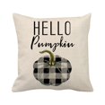 thumbnail image 2 of 1PC Halloween Black Plaid Pumpkin Linen Encrypted Linen Pillowcase Cushion Cover, 2 of 3