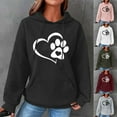 thumbnail image 5 of Hoodies for Women Graphic Heart Print Cute Long Sleeve Waffle Drawstring Pullover Spring Fall Sweatshirts with Pockets(Wine,XXXL), 5 of 5