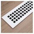 thumbnail image 2 of 4X12 Square Pattern Floor Vent Cover - White Aluminum - Metal Grille for Floors, Walls, and Ceilings. Features an Underside ; with Mounting Holes. Made in USA | G614-AWH, 2 of 8