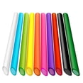 thumbnail image 2 of Reusable Straws Travel, Clear Straws Plastic, 10.5 in Hard Plastic, 10 Pc Bright tones, Plastic Reusable Straw, Drinking Straws, Big Straws for Smoothies, Boba Compatible, 2 of 7