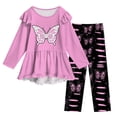thumbnail image 3 of Gubotare Tween Clothes Adorable Girls' Top & Pants Set Slim Fit Pants Long Sleeve Sweatshirt School and Daily Wear Size 13-14 (Pink,13-14 Years), 3 of 7