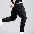 thumbnail image 4 of Pants Solid Color Thin Male Men Beam Feet Cargo Pants for Daily Life, 4 of 8
