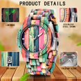 thumbnail image 4 of Reloj de madera Dentily para hombre de 25 cm, colorido, con cuarzo y función de fecha, 4 of 7