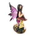 thumbnail image 4 of Ain’t It Nice Fairy Figurine Purple with Clear Wings and Patterned Socks Enjoying Nature Surrounded by Flowers Collectible Fairy Statue Fantasy Décor Sculpture, 4.5(L) X 2(W) X 4.5(H) Inches, 4 of 6