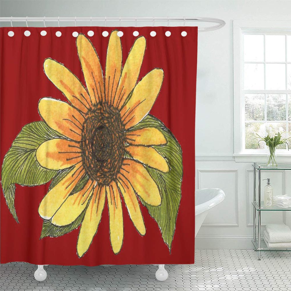 CYNLON Artist Sunflower Julia Morrill Bathroom Decor Bath Shower