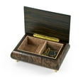 thumbnail image 2 of Romantic 30 Note Walnut Tone Swans in Heart Outline Music Box - Beautiful Dreamer, 2 of 2