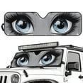 thumbnail image 2 of Uorisanigo Windshield Sun Shade Foldable Sun Visor Aluminum Foil Beauty Eyes Print Sunshade Compatible with Rubicon Sahara TJ JK JKU 2 Door & 4 Door, Car Interior Accessories, 2 of 7