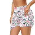 thumbnail image 5 of Uorisango Pink Flower Women's Athletic Golf Skorts Skirts Size 3XL Stretchy Comfortable Women's Mini Tennis Skirt with Shorts Casual Daily Wear Soft for Workout Pickleball Running, 5 of 7