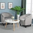 thumbnail image 3 of Easyfashion Upholstered Barrel Arm Accent Tub Chair, Gray Velvet, 3 of 9