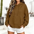 thumbnail image 2 of Dgankt Women's Oversized Cropped Hooded Pullover Sweatshirt Long Sleeve Drop Shoulder with Kangaroo Pocket, 2 of 9